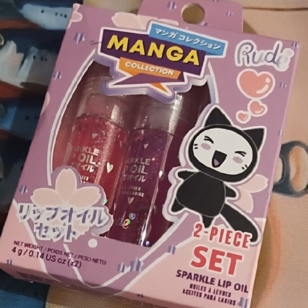 RUDE Manga Collection Lip Oil Set - Grape 🍇 Strawberry 🍓